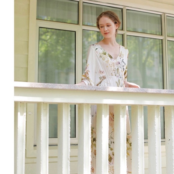 Floral print dress vneck summer sundress womens - Picture 5 of 6